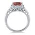 2 Carat Emerald Cut Garnet and Diamond Ring in .925 Sterling Silver 
