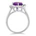 5.25 Carat Oval Amethyst and Diamond Ring in .925 Sterling Silver 