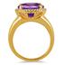 7 Carat Oval Amethyst and Diamond Cocktail Ring in 14K Yellow Gold