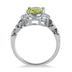 2.15 Carat Oval Peridot and Diamond Ring in .925 Sterling Silver