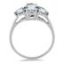 1.80 Carat Genuine Aquamarine Three Stone Ring in .925 Sterling Silver