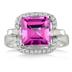 Diamond and Pink Topaz Ring in 14K White Gold