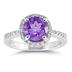 2 1/2 Carat Amethyst and Diamond Ring 14K White Gold