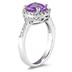 2 1/2 Carat Amethyst and Diamond Ring 14K White Gold
