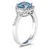 2 1/2 Carat Blue Topaz and Diamond Ring 14K White Gold