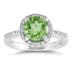 2 1/2 Carat Peridot and Diamond Ring 14K White Gold
