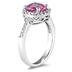 2 1/2 Carat Pink Topaz and Diamond Ring 14K White Gold