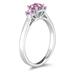 3 Stone Pink Topaz Ring 14K White Gold