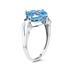 4 1/2 Carat Cushion Cut Blue Topaz & Diamond Ring in 14K White Gold