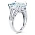 7 Carat Emerald Cut Aquamarine and Diamond Ring 10k White Gold