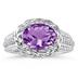 2.33 Carat Oval Shape Amethyst and Diamond Ring in 10kt White Gold  