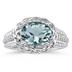 2.33 Carat Oval Shape Aquamarine and Diamond Ring in 10kt White Gold  