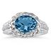 2.33 Carat Oval Shape Blue Topaz and Diamond Ring in 10kt White Gold  