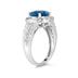 2.33 Carat Oval Shape Blue Topaz and Diamond Ring in 10kt White Gold  
