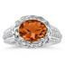2.33 Carat Oval Shape Citrine and Diamond Ring in 10kt White Gold  