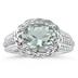 2.33 Carat Oval Shape Green Amethyst and Diamond Ring in 10kt White Gold