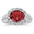 2.33 Carat Oval Shape Garnet and Diamond Ring in 10kt White Gold  