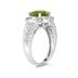 2.33 Carat Oval Shape Peridot and Diamond Ring in 10kt White Gold