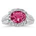 2.33 Carat Oval Shape Pink Topaz and Diamond Ring in 10kt White Gold  