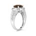 2.33 Carat Oval Shape Smokey Quartz and Diamond Ring in 10K White Gold  