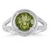 Peridot and Diamond Ring in 10K White Gold