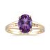 1.20ct Oval Cut Amethyst  & Diamond Ring in Yellow Gold