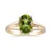 1.20ct Oval Cut Peridot & Diamond Ring in Yellow Gold