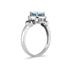 Cushion Cut Aquamarine & Tanzanite and Diamond 10k White Gold Ring