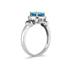 Cushion Cut Blue Topaz & Tanzanite and Diamond 10k White Gold Ring