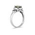Cushion Cut Green Amethyst & Tanzanite and Diamond 10k White Gold Ring