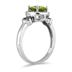 Cushion Cut Peridot & Tanzanite and Diamond 10k White Gold Ring