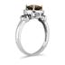 Cushion Cut Smokey Quartz & Tanzanite and Diamond 10k White Gold Ring