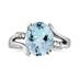 3ctw. Oval Cut Aquamarine & Diamond Ring in White Gold