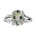 3ctw. Oval Cut Green  Amethyst  & Diamond Ring in White Gold