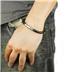 Simulated Black Leather Bracelet with Stainless Steel Hinge Clasp