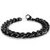 Stainless Steel Black Plated Mens Curb Chain Bracelet 8.5 Inch