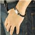 Stainless Steel Black Rubber with Textured Design Bracelet