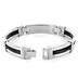 Stainless Steel Greek Key Pattern Enamel Link Bracelet