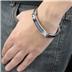 Stainless Steel Greek Key Pattern Enamel Link Bracelet