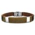 Stainless Steel and Leather Mens Rope Detail Bracelet