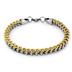 Stainless Steel Mens Two-Tone Goldplated Franco Box Chain Bracelet