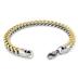 Stainless Steel Mens Two-Tone Goldplated Franco Box Chain Bracelet