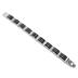 Stainless Steel Mens Black Rubber and Polished Link Bracelet