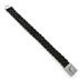 Stainless Steel and Black Leather Mens Woven Bracelet