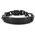 Mens Engraveable Black Plated Stainless Steel ID Bracelet with Hidden Clasp