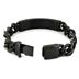 Mens Engraveable Black Plated Stainless Steel ID Bracelet with Hidden Clasp