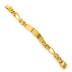 Mens Engraveable Gold Plated Stainless Steel ID Bracelet with Hidden Clasp