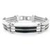 Stainless Steel Mens Cable and Black Carbon Fiber Bracelet