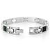 Titanium Mens Square Black Carbon Fiber Bracelet