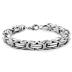 Stainless Steel Byzantine Mens Bracelet - White
